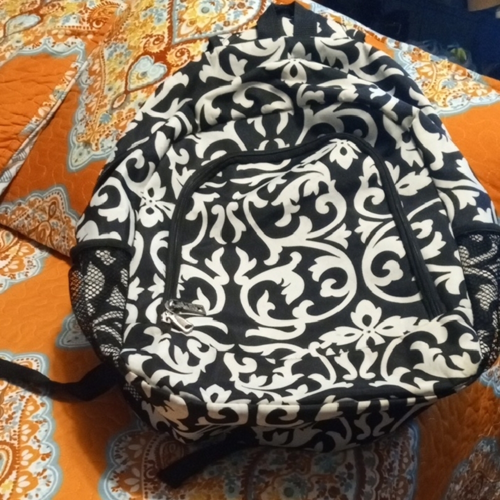 Steve Madden Black and White Patterned Backpack
